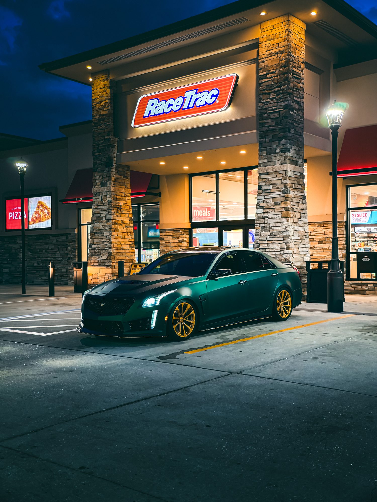 Cadillac CTS-V at night