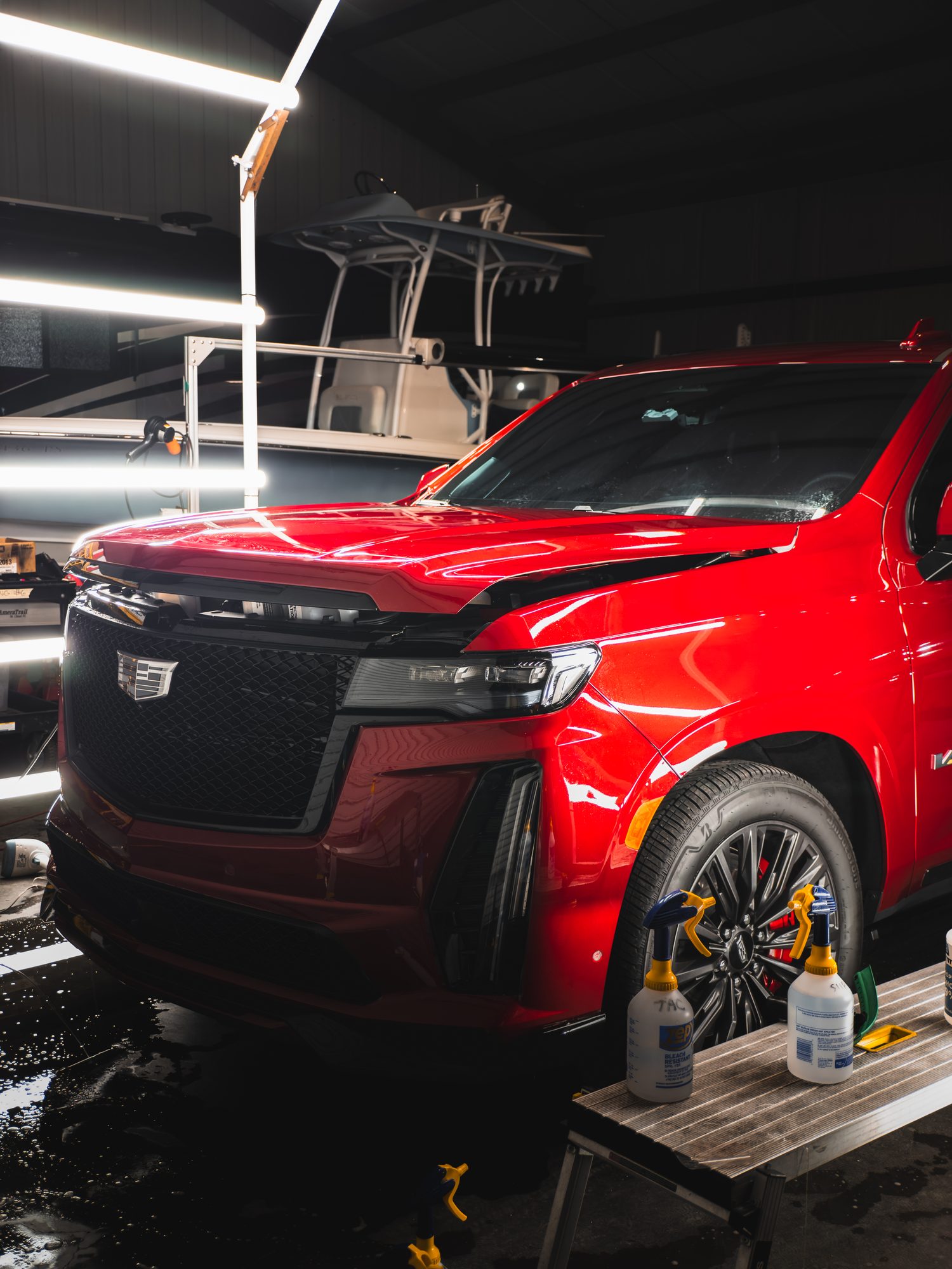 Cadillac Escalade-V in the detailing studio