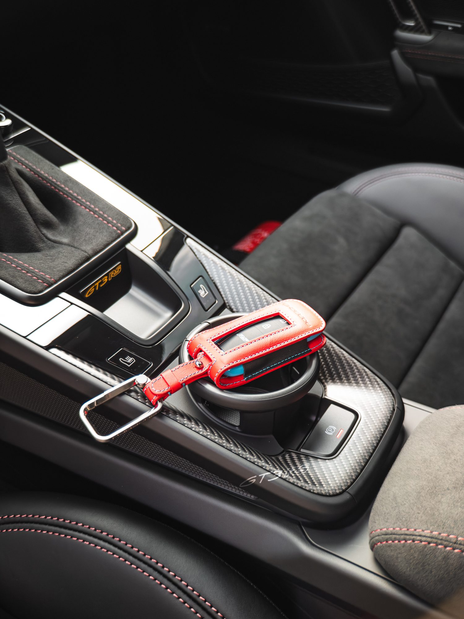 Porsche 911 GT3 RS key and carbon console