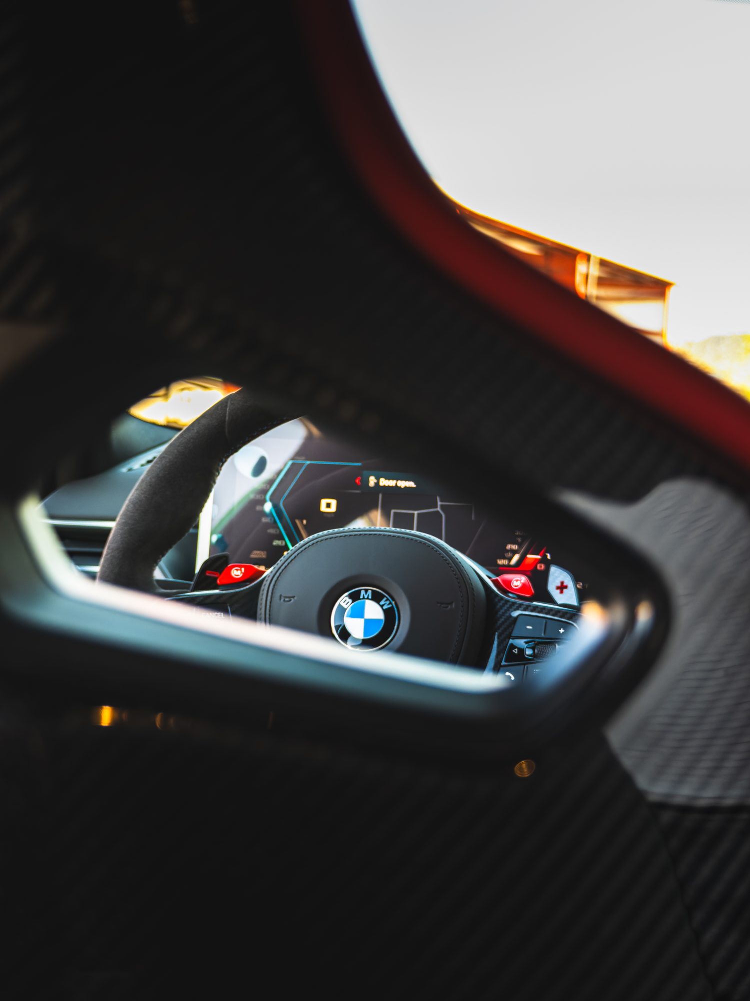 M3 CS steering wheel through the window