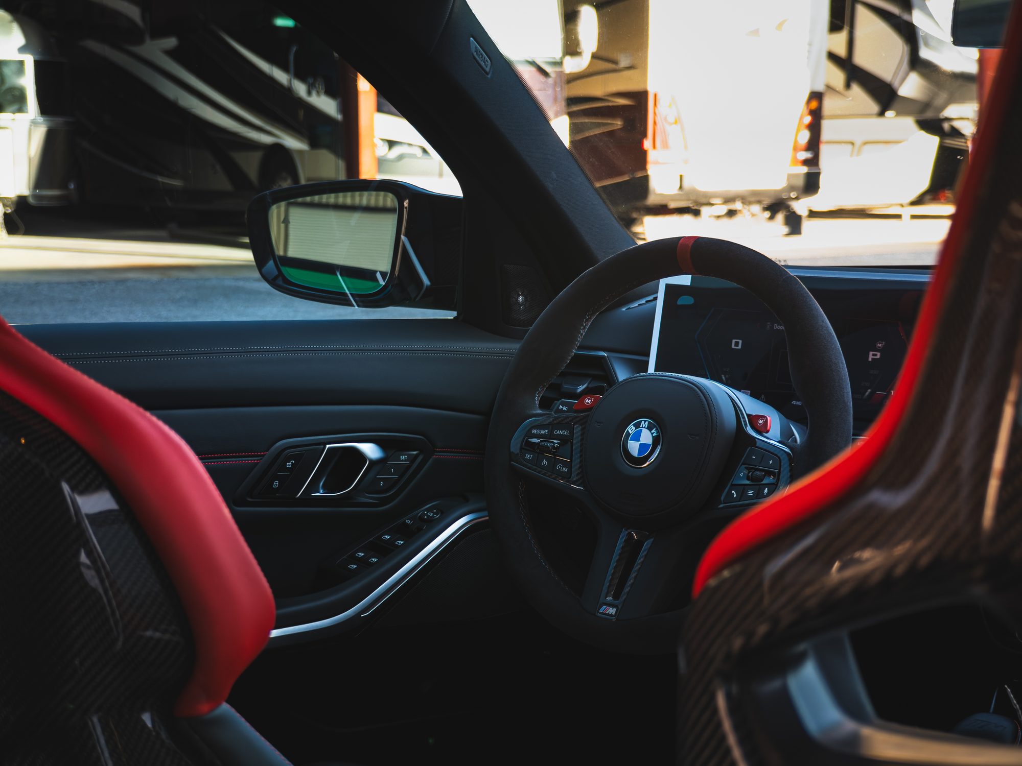 M3 CS cockpit and steering wheel